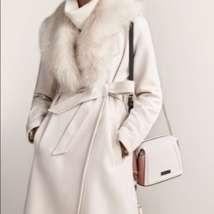 River Island Cream belted robe coat UK8/US4